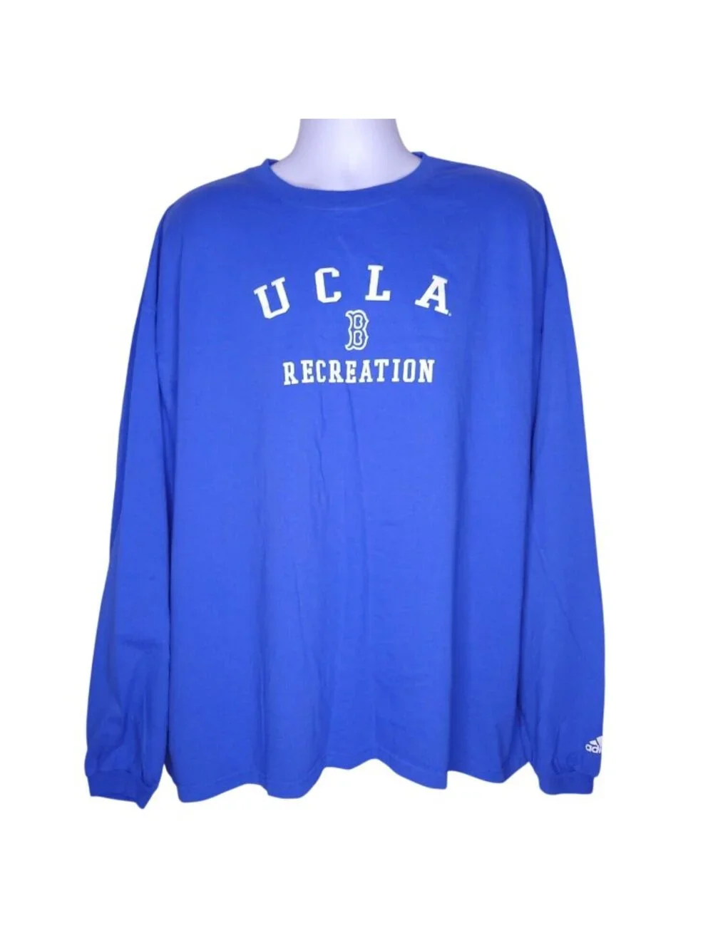 Adidas UCLA Recreation Blue Long Sleeve Shirt 2XL Cotton Casual Crewneck